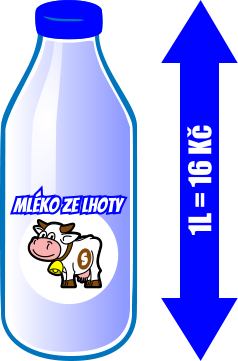 Mléko ze Lhoty - 1l = 15 Kč
